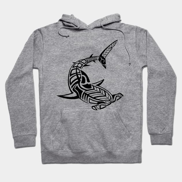 Tribal Hammerhead shark Hoodie by doddy77